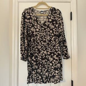 Floral Black and White Dress